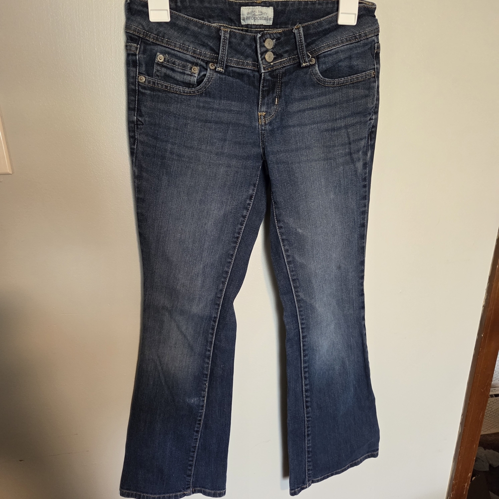 Aeropostale Women's Dark Blue Flare Jeans
